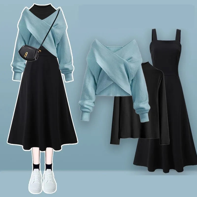 Conjunto elegante de jersey y vestido