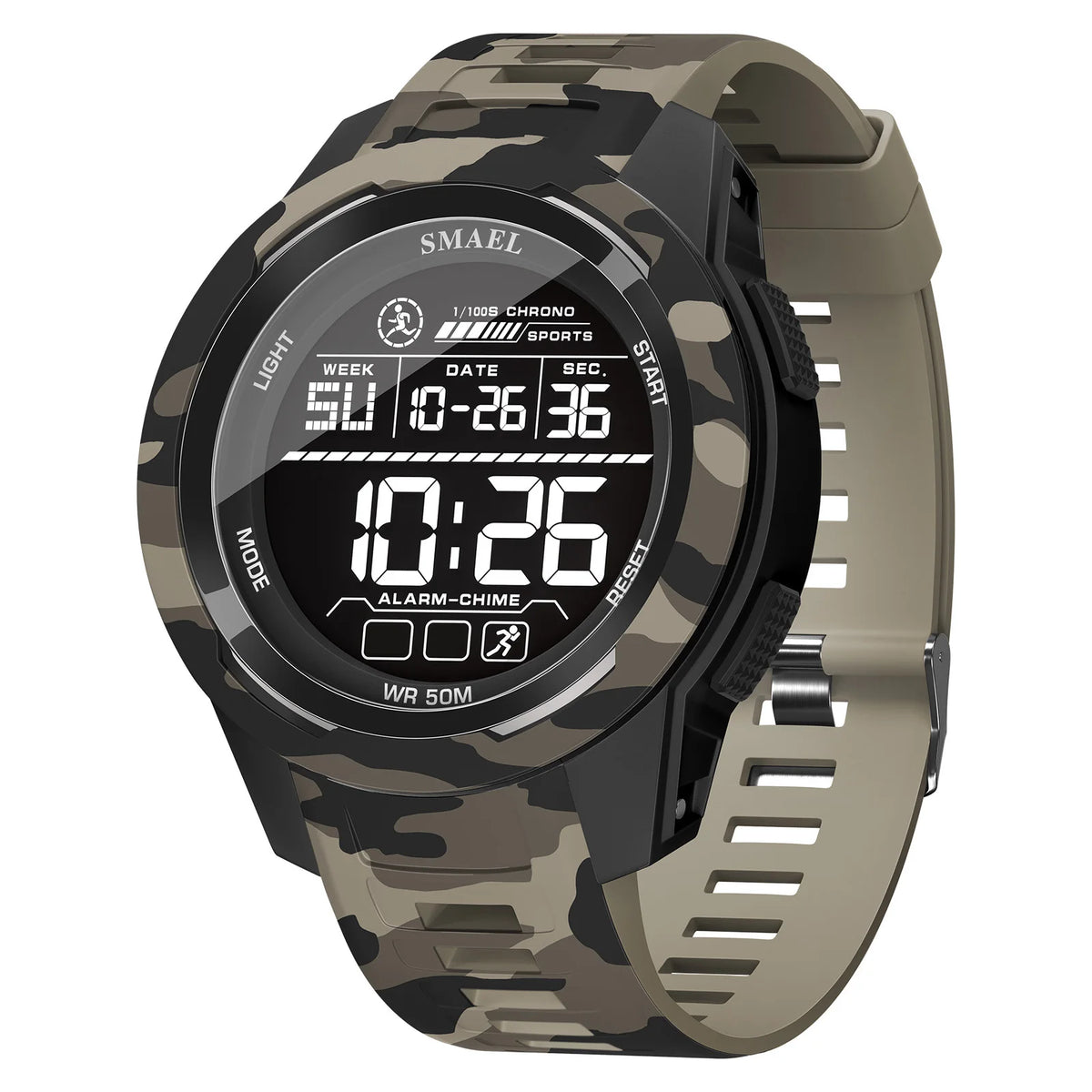 Reloj deportivo militar SMAEL con correa de camuflaje