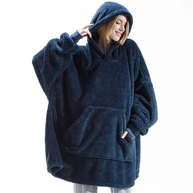 Sudadera manta con capucha oversize