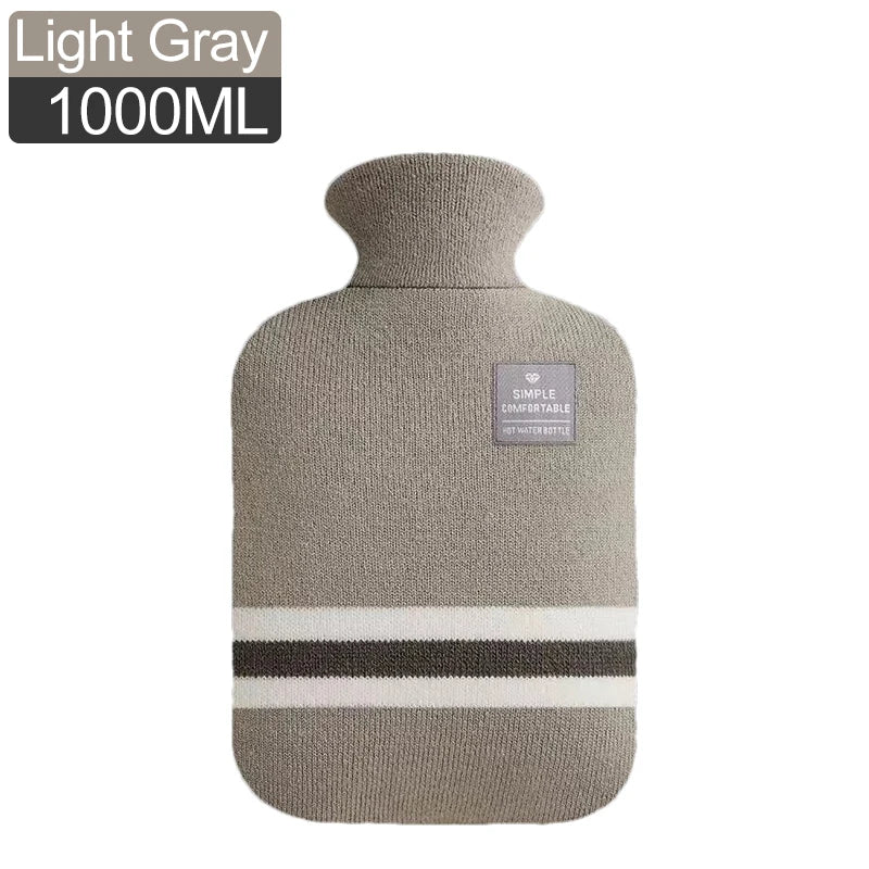 Bolsa de agua caliente con funda de punto (1 o 2 litros)