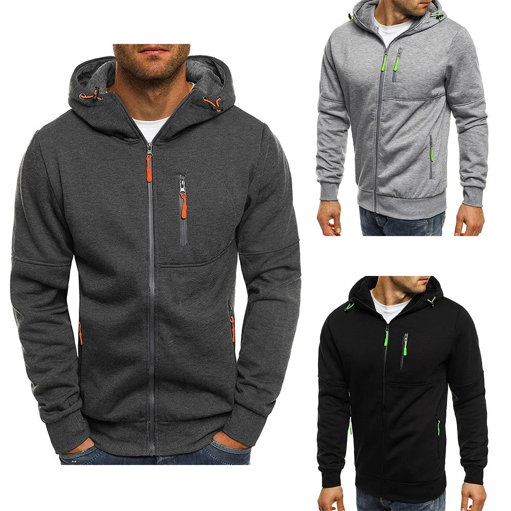 Sudadera con capucha y detalle de cremallera para hombre
