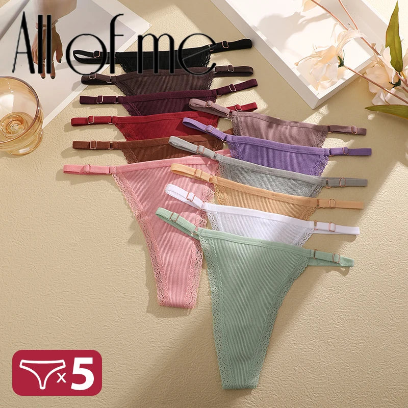 Pack de 5 tangas de algodón para mujer