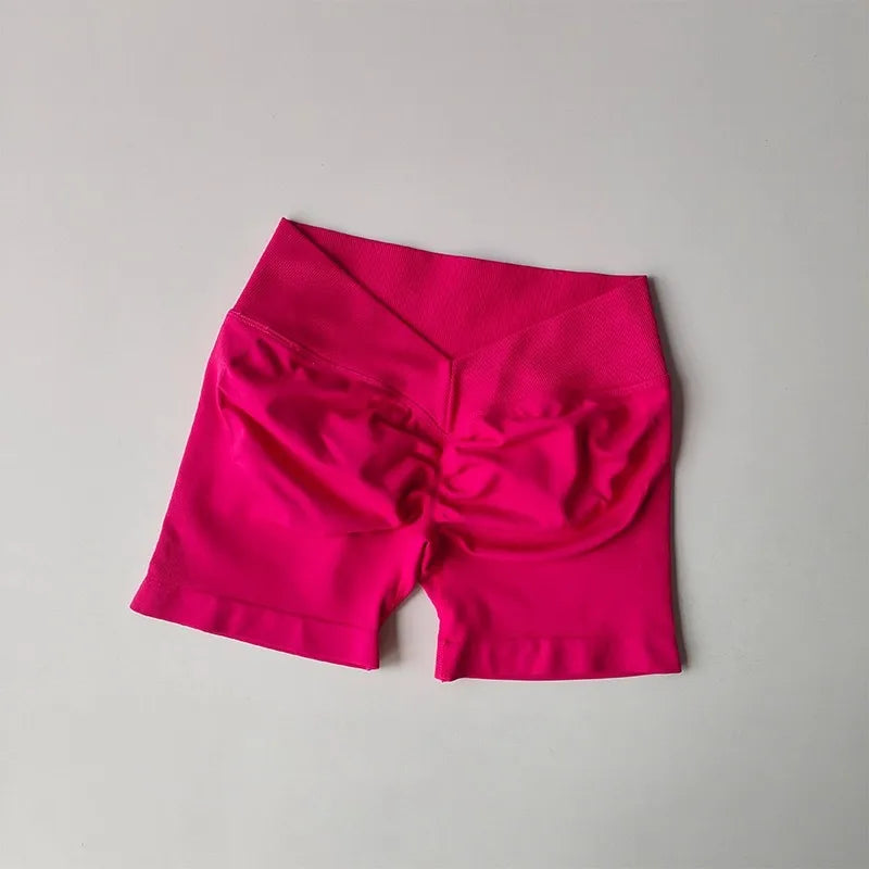 Pantalón corto deportivo de cintura alta con efecto realce