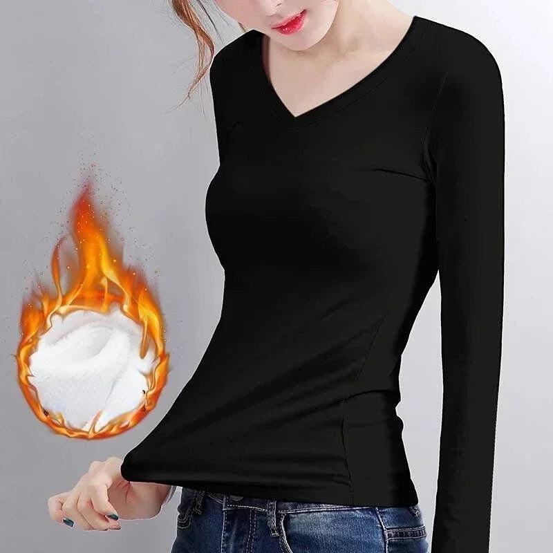 Camiseta térmica de manga larga con interior afelpado
