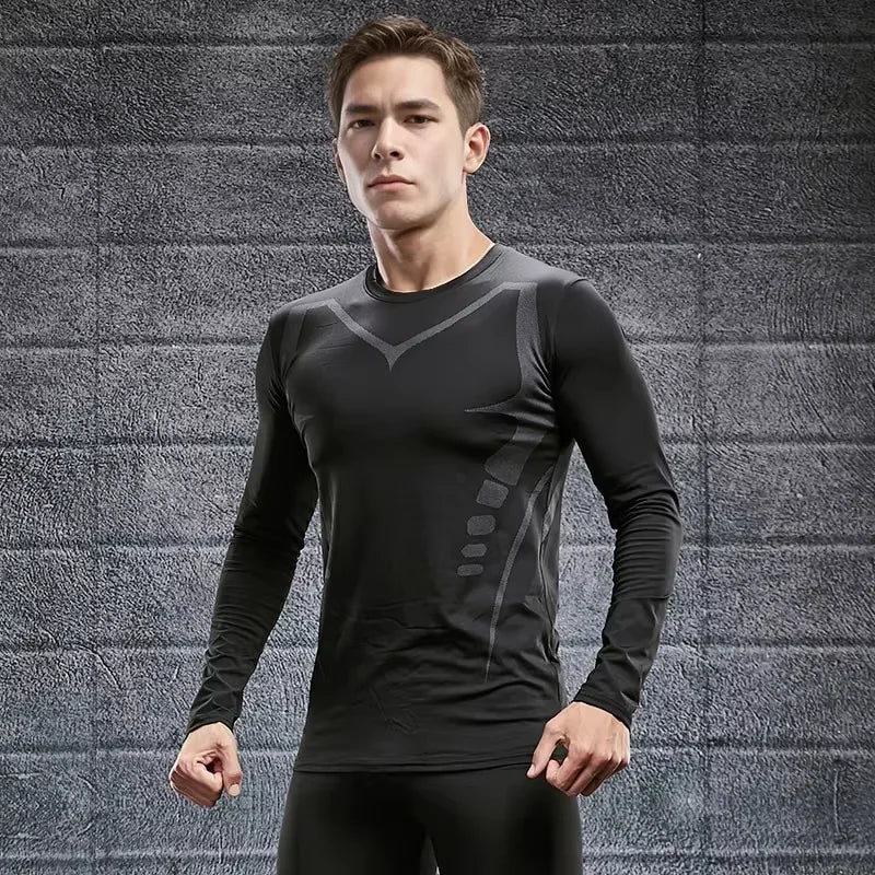 Camiseta de compresión deportiva para hombre