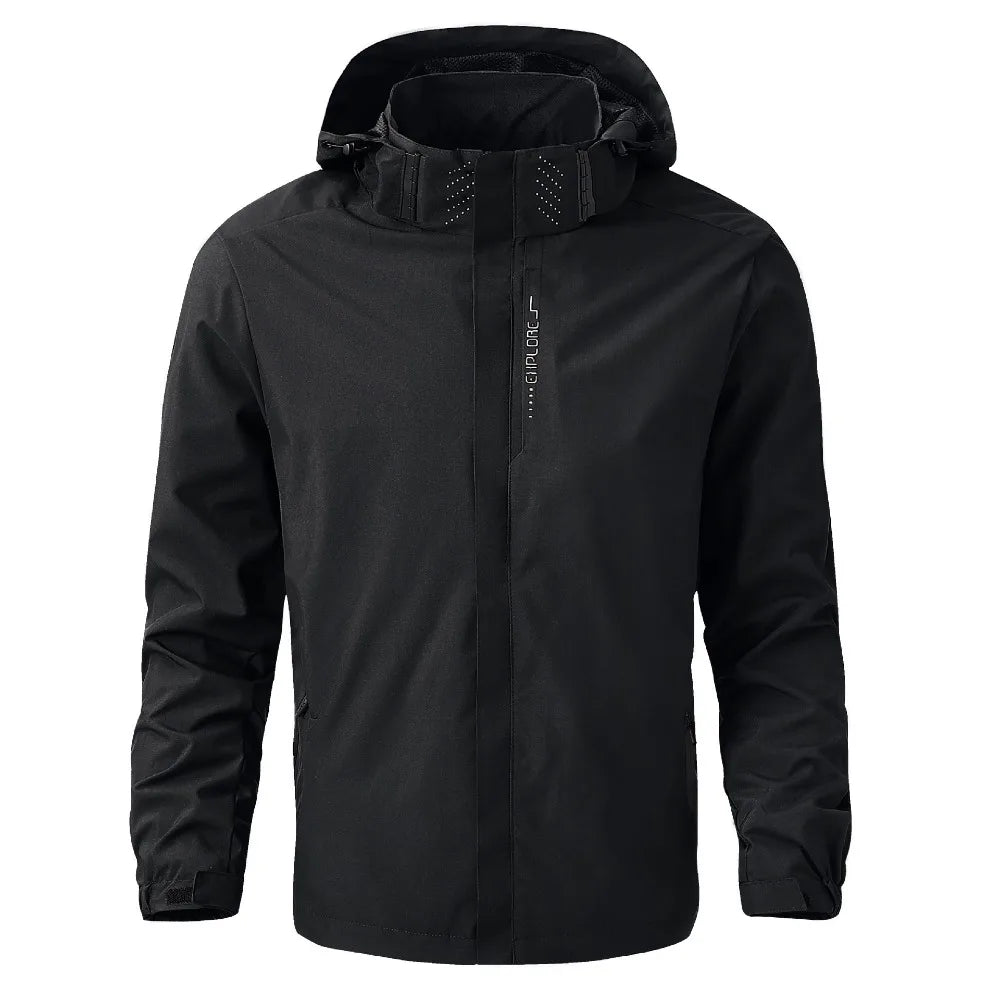 Chaqueta impermeable ligera con capucha para hombre