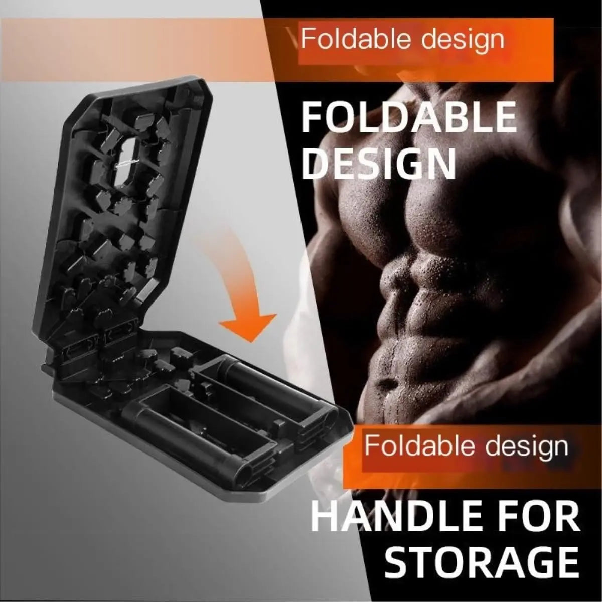 Tabla de flexiones plegable con asas