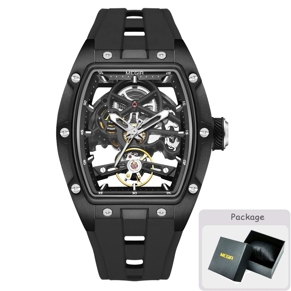 Reloj automático MEGIR esqueleto tonneau