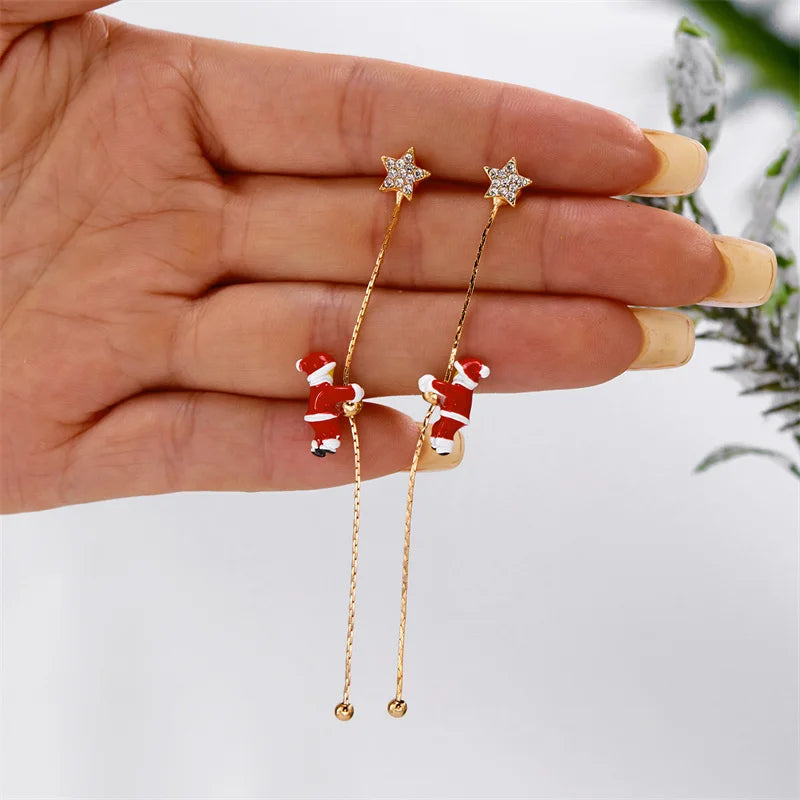 Pendientes navideños de Papá Noel