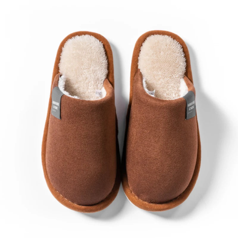 Zapatillas de casa cálidas antideslizantes para hombre