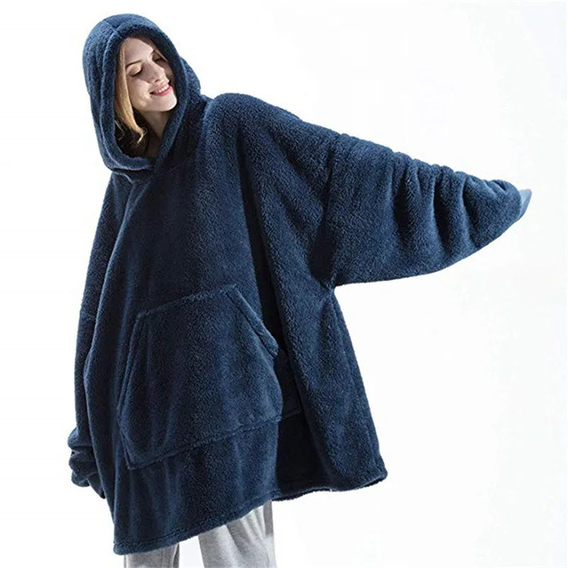 Sudadera manta con capucha oversize