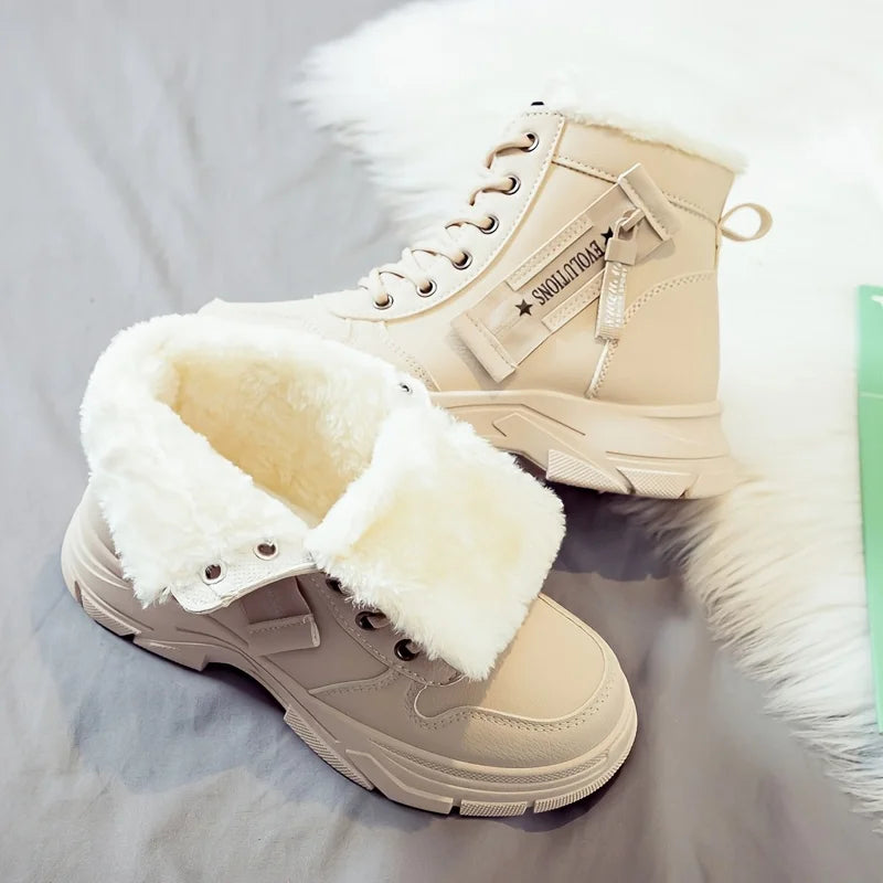 Botines de invierno con forro grueso para mujer