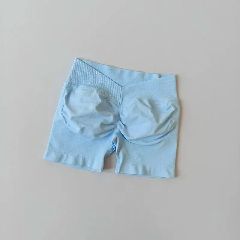 Pantalón corto deportivo de cintura alta con efecto realce