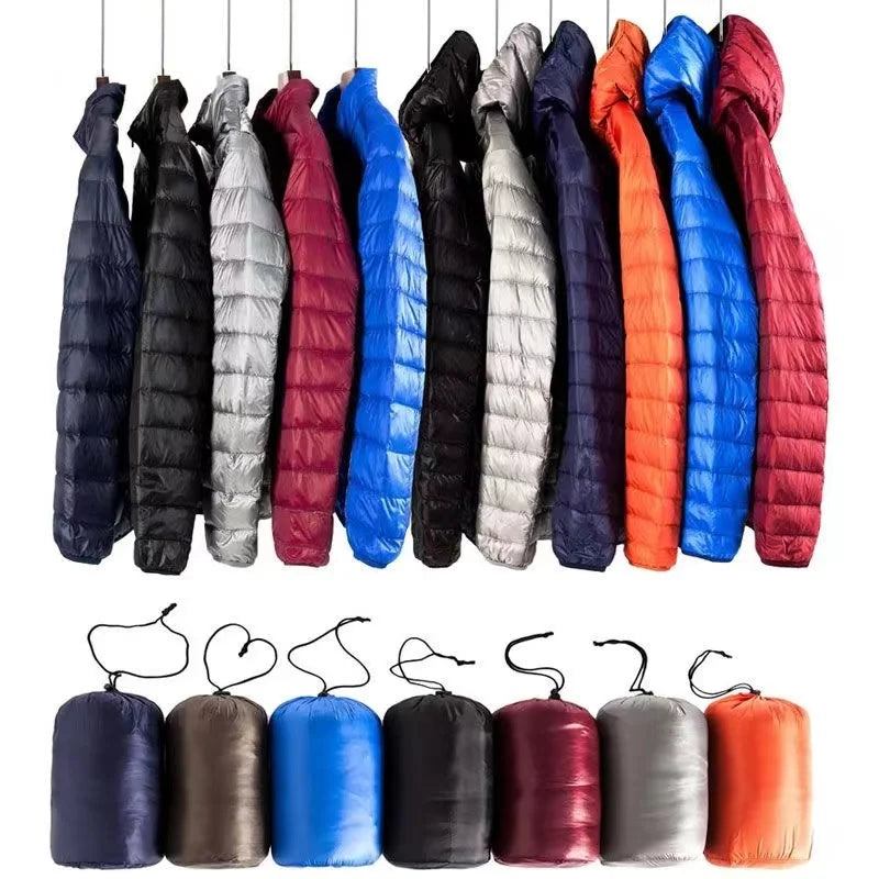 Plumífero ultraligero con capucha para hombre