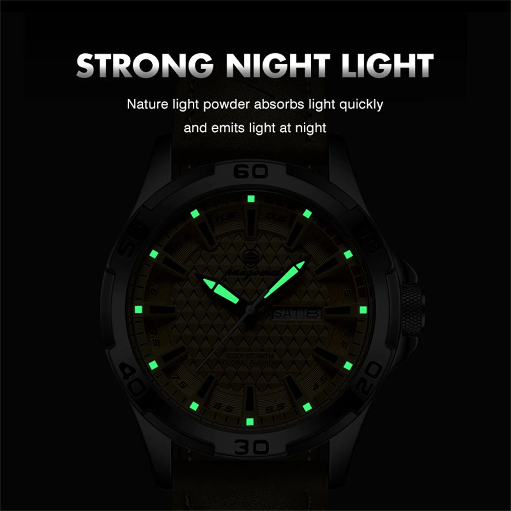 Reloj PAAZOMU de cuarzo luminoso con día y fecha
