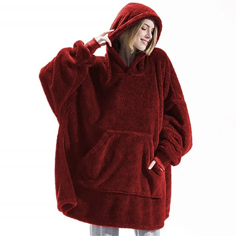 Sudadera manta con capucha oversize