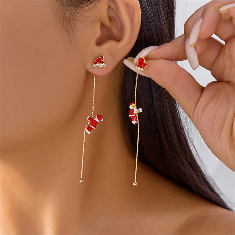 Pendientes navideños de Papá Noel