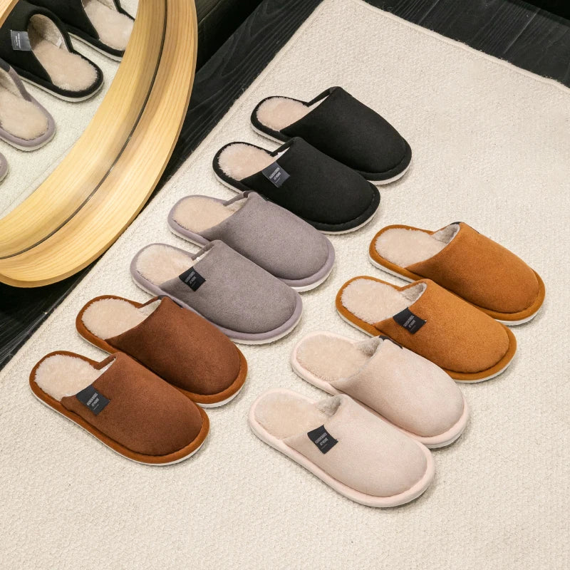 Zapatillas de casa cálidas antideslizantes para hombre