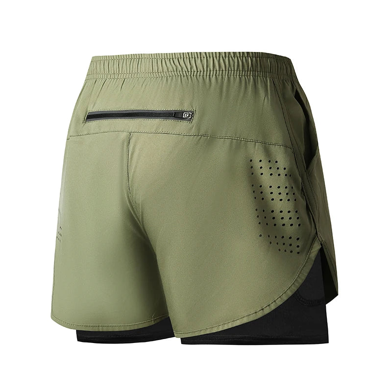 Pantalón corto de running doble capa para hombre