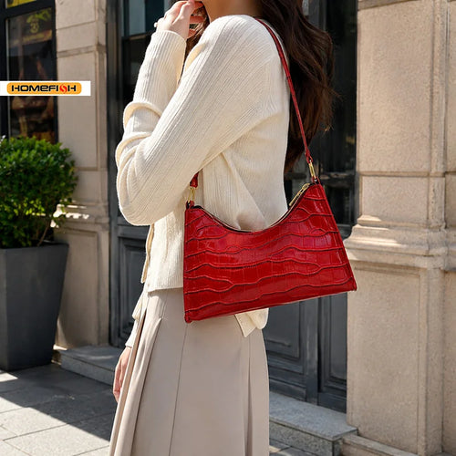 Bolso de hombro efecto cocodrilo