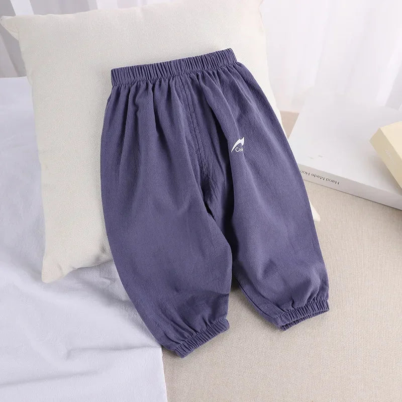 Pantalón infantil de algodón y lino