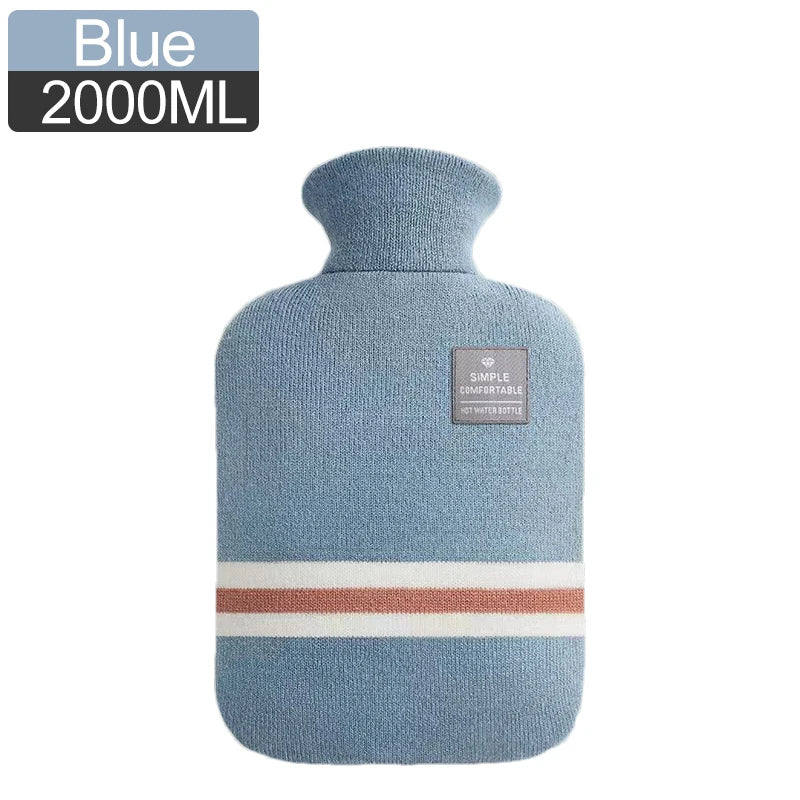 Bolsa de agua caliente con funda de punto (1 o 2 litros)