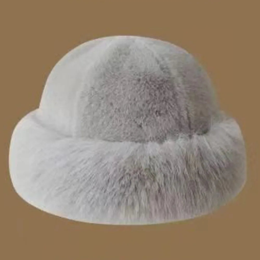 Gorro de pescador de pelo esponjoso para mujer