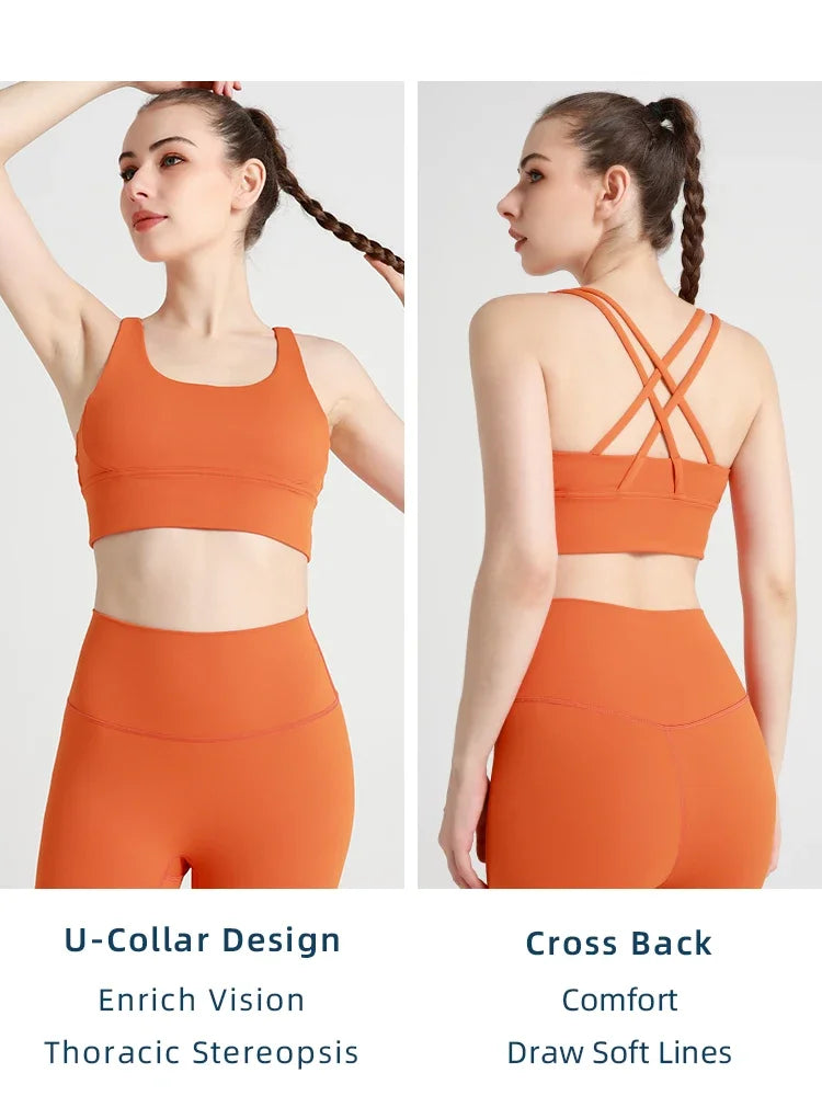 Top deportivo de espalda cruzada para mujer