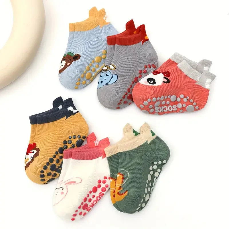 Pack de 6 pares de calcetines infantiles antideslizantes