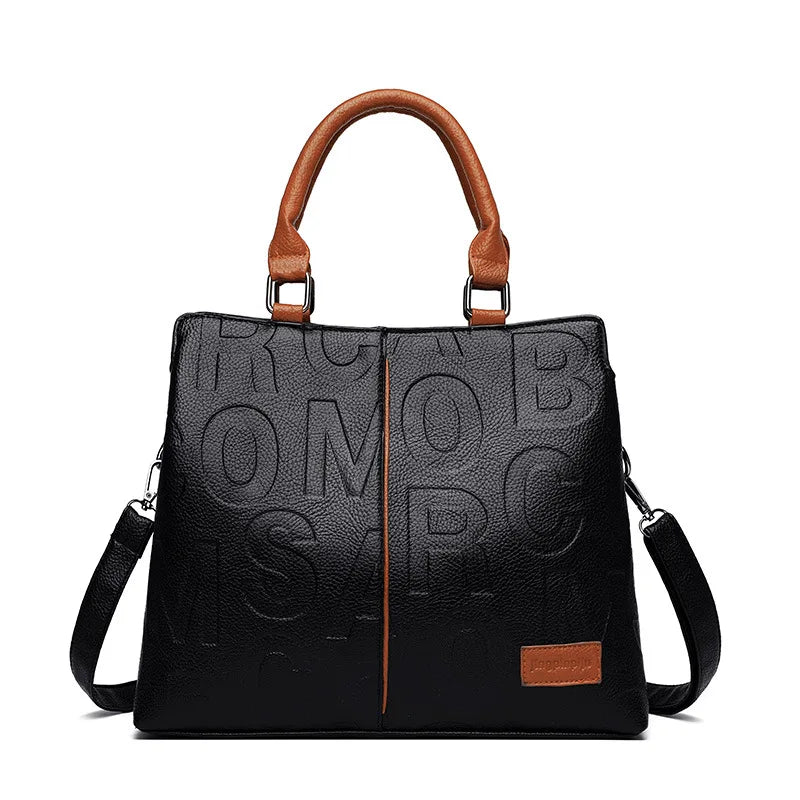 Bolso tote con letras en relieve