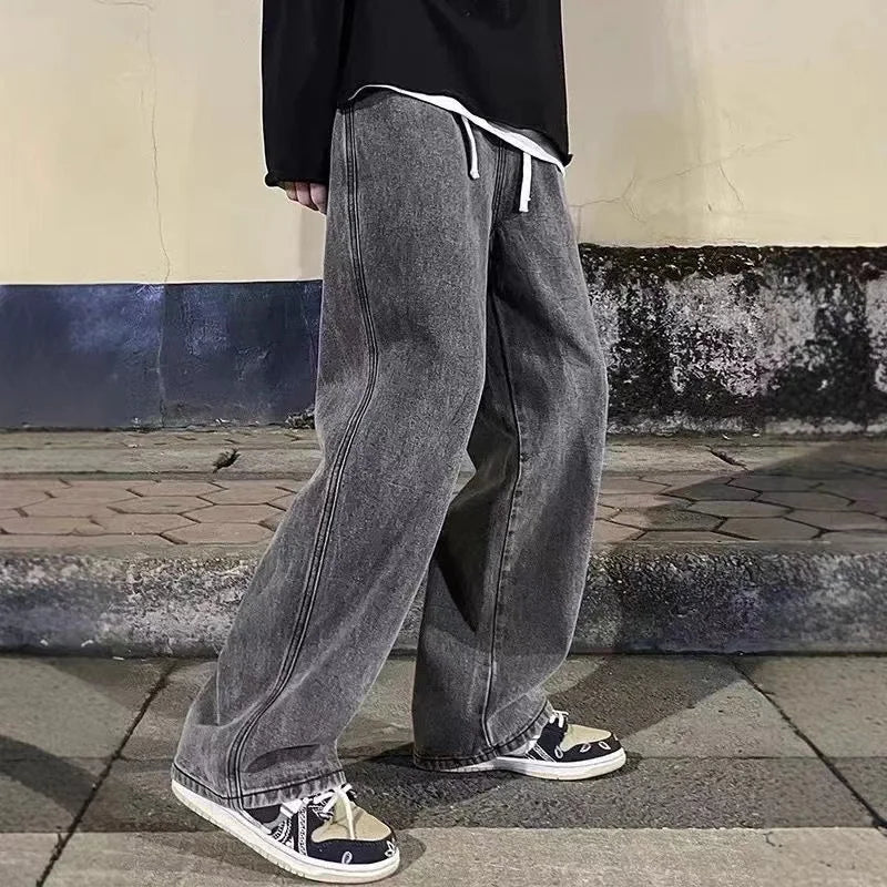 Vaqueros baggy de pierna ancha para hombre