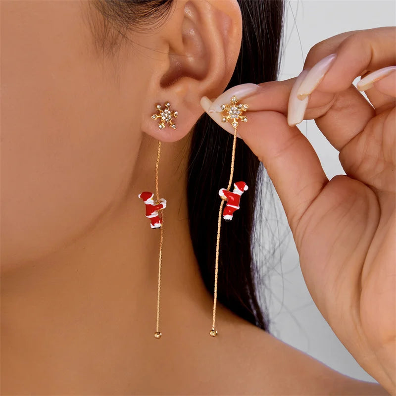 Pendientes navideños de Papá Noel