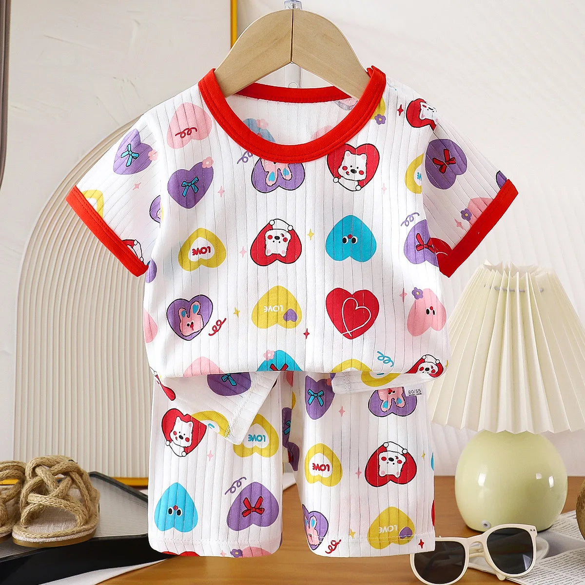 Conjunto bebé camiseta y short de algodón (2 piezas)