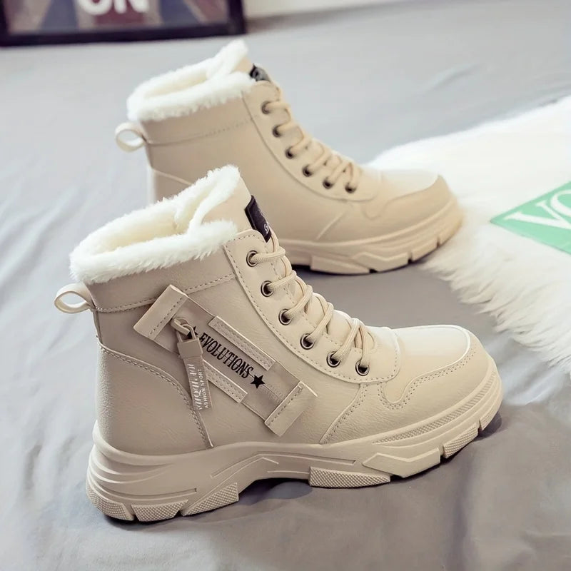 Botines de invierno con forro grueso para mujer