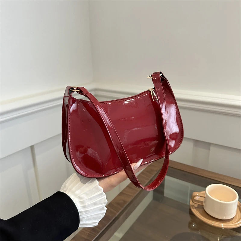 Bolso de hombro retro de piel sintética para mujer
