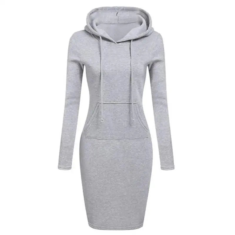 Vestido sudadera con capucha de manga larga