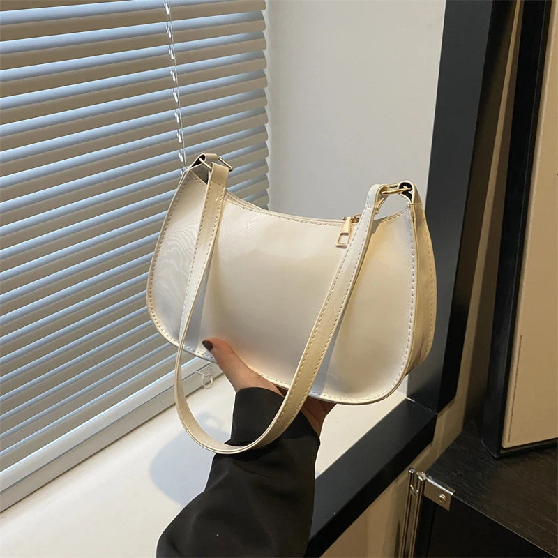 Bolso de hombro retro de piel sintética para mujer