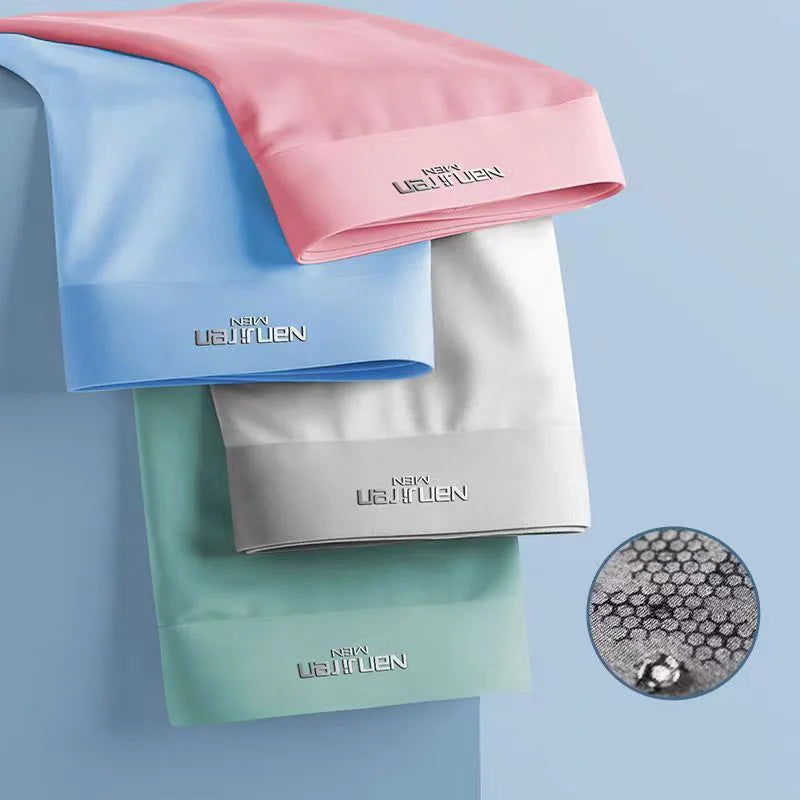 Pack de 4 calzoncillos bóxer de seda fría para hombre
