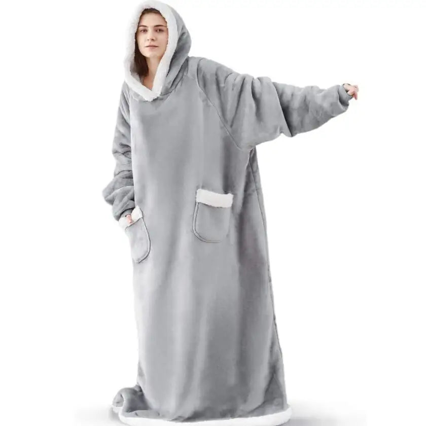 Manta pijama larga con mangas y capucha (150 o 180 cm)