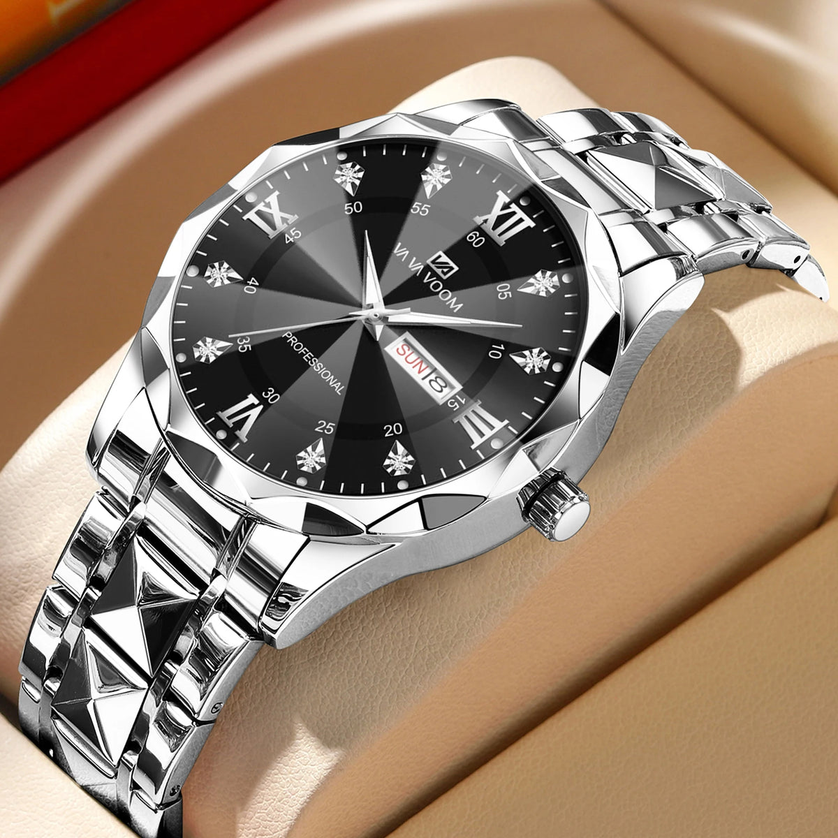 Reloj luminoso con doble calendario para hombre