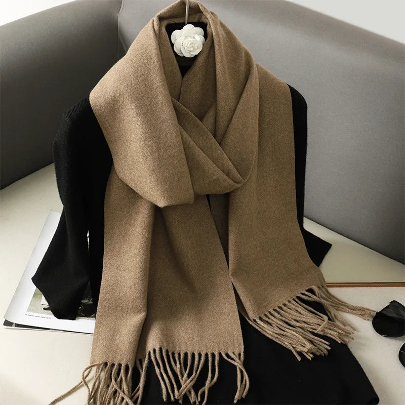 Bufanda de invierno lisa tacto cachemira