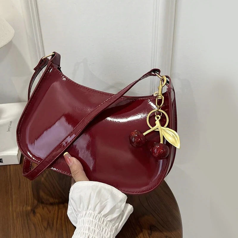 Bolso de hombro retro de piel sintética para mujer