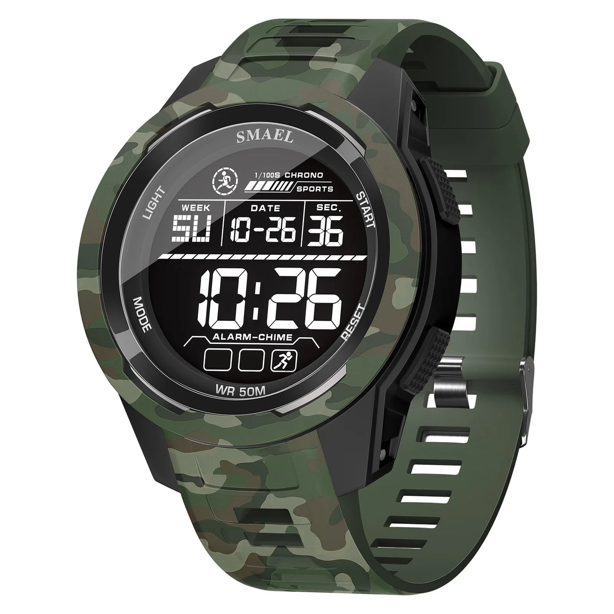 Reloj deportivo militar SMAEL con correa de camuflaje