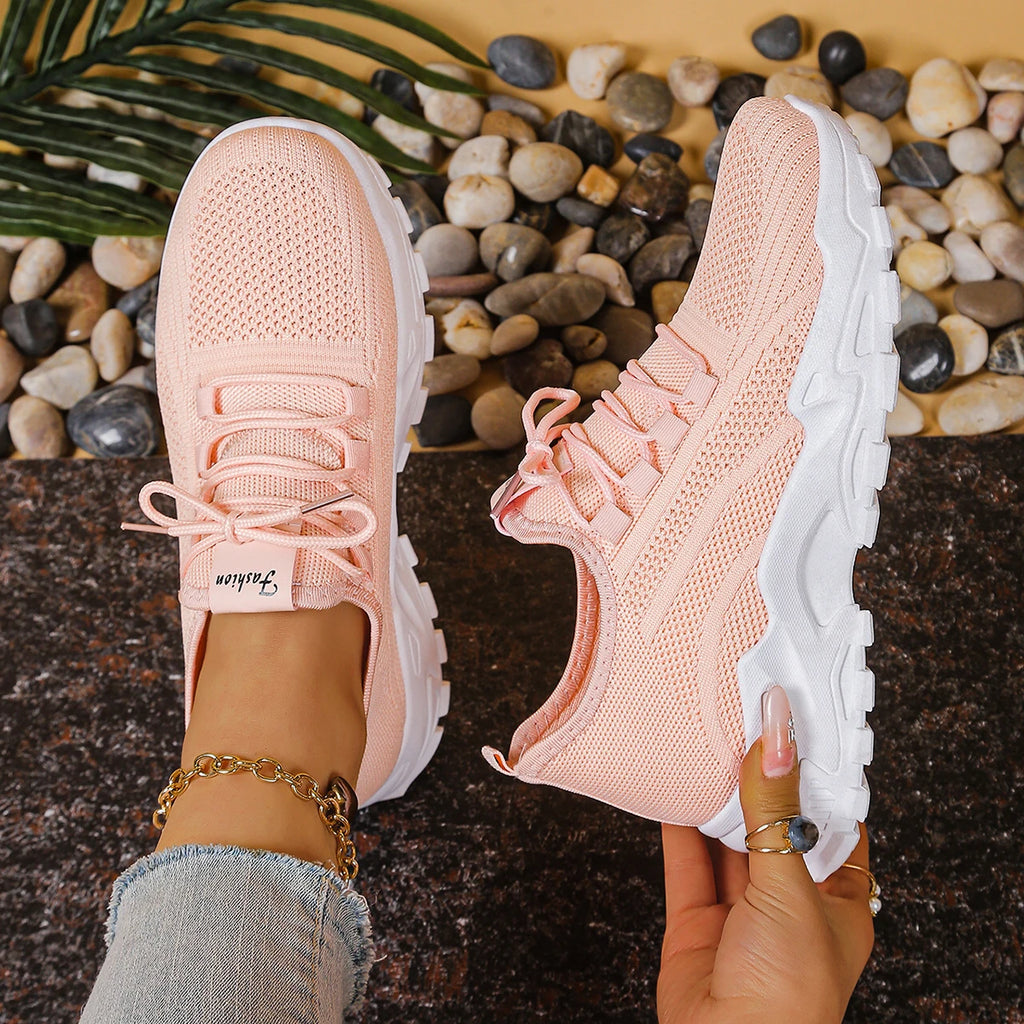 Zapatillas dad de plataforma con malla transpirable para mujer