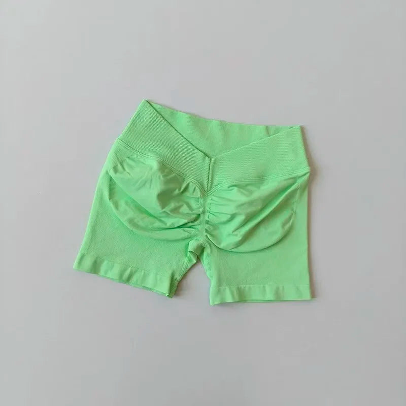 Pantalón corto deportivo de cintura alta con efecto realce
