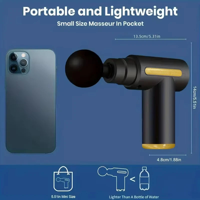 Pistola de masaje muscular portátil