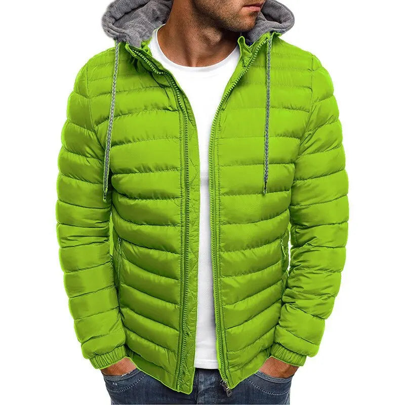 Chaqueta acolchada con capucha para hombre