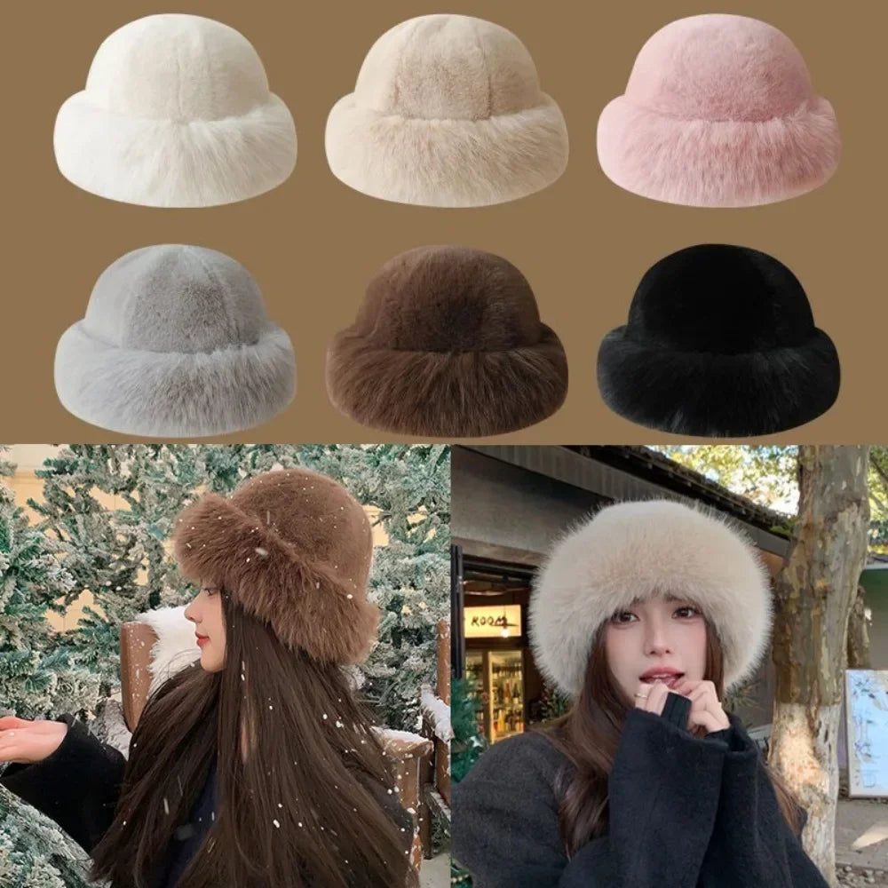 Gorro de pescador de pelo esponjoso para mujer