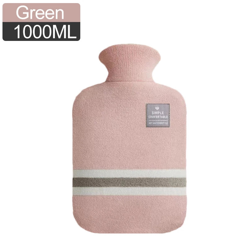 Bolsa de agua caliente con funda de punto (1 o 2 litros)