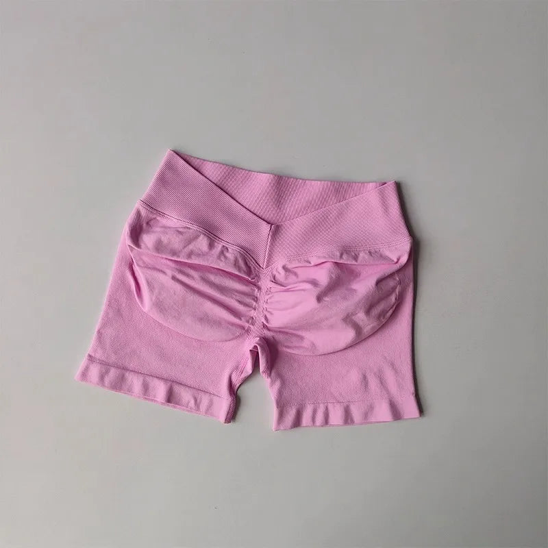 Pantalón corto deportivo de cintura alta con efecto realce